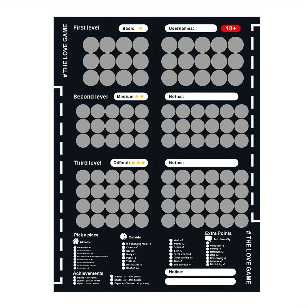 100 Sex Challenges Scratch-Off Poster for Couples