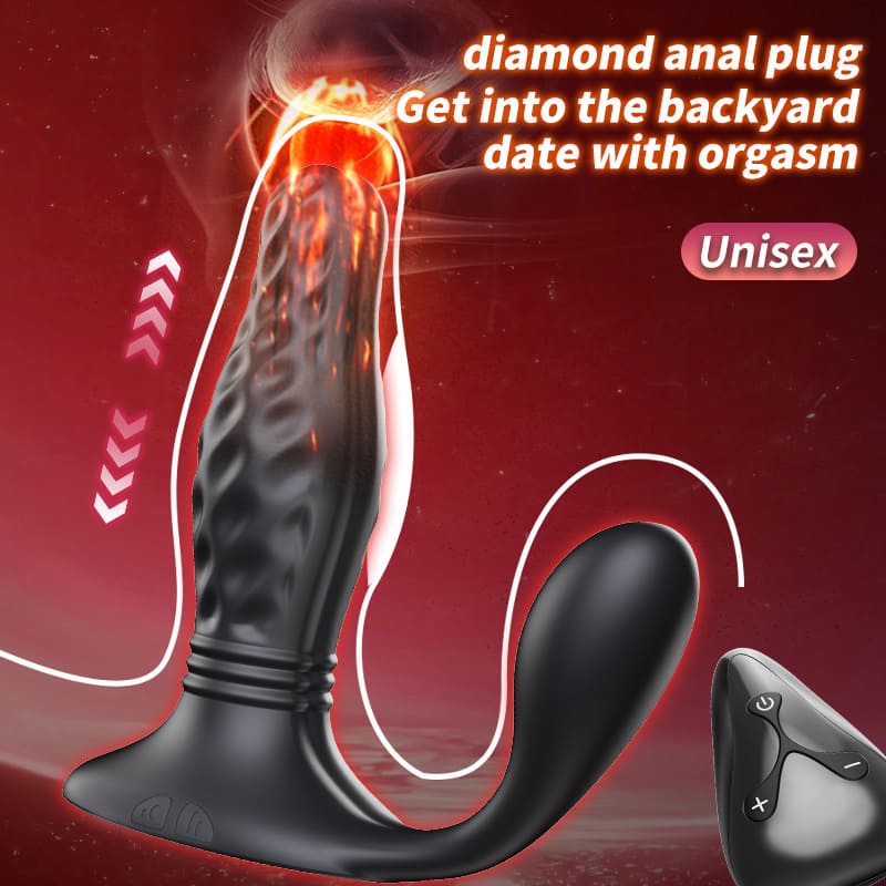 Diamond Wearable Thrusting & Vibrating Anal Plug Remote Controlled