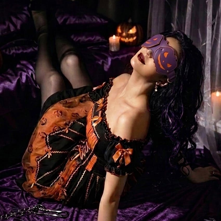 FUNSM Halloween Pumpkin Leather Mask