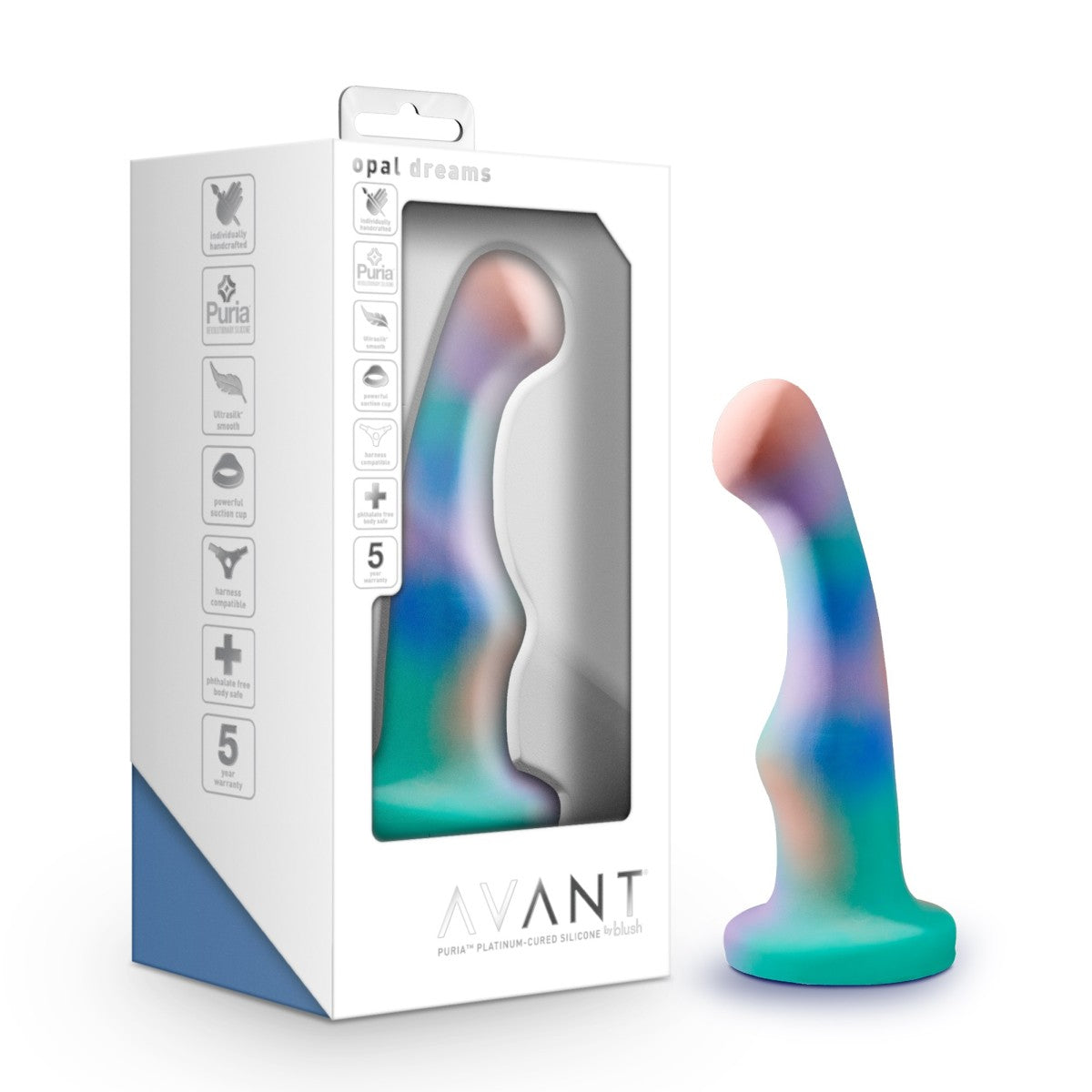 Blush Avant Artisan 6-Zoll-gebogener P-Punkt- und G-Punkt-Dildo mit Saugnapfbasis