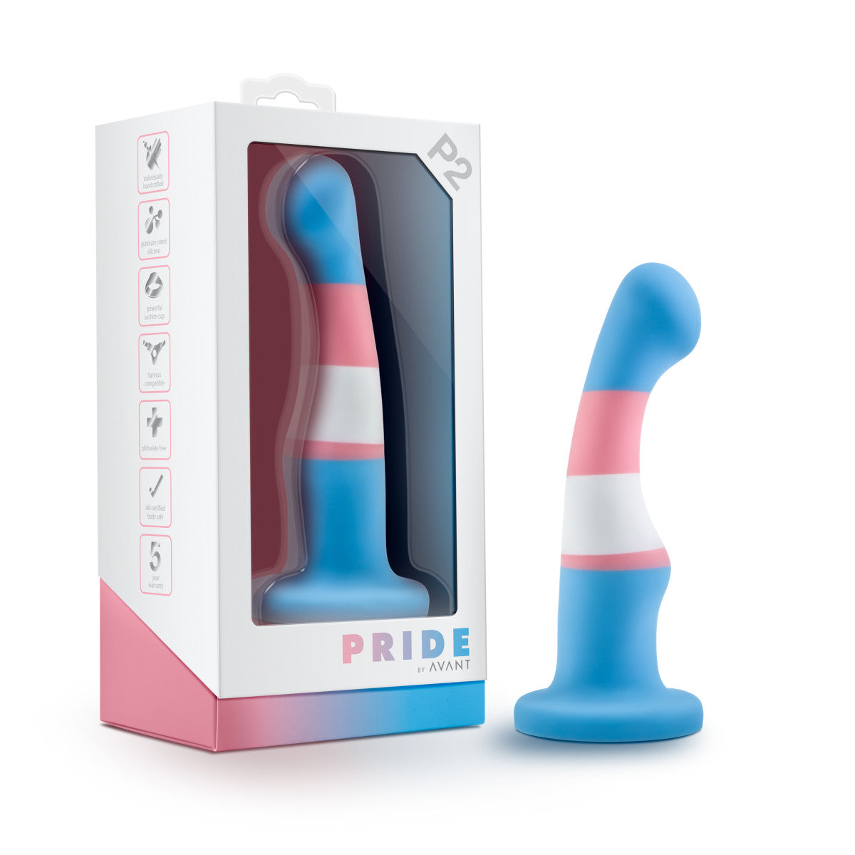 Blush Avant P2 Artisan 6-Zoll-Dildo mit gebogenem P-Punkt und G-Punkt und Saugnapfbasis