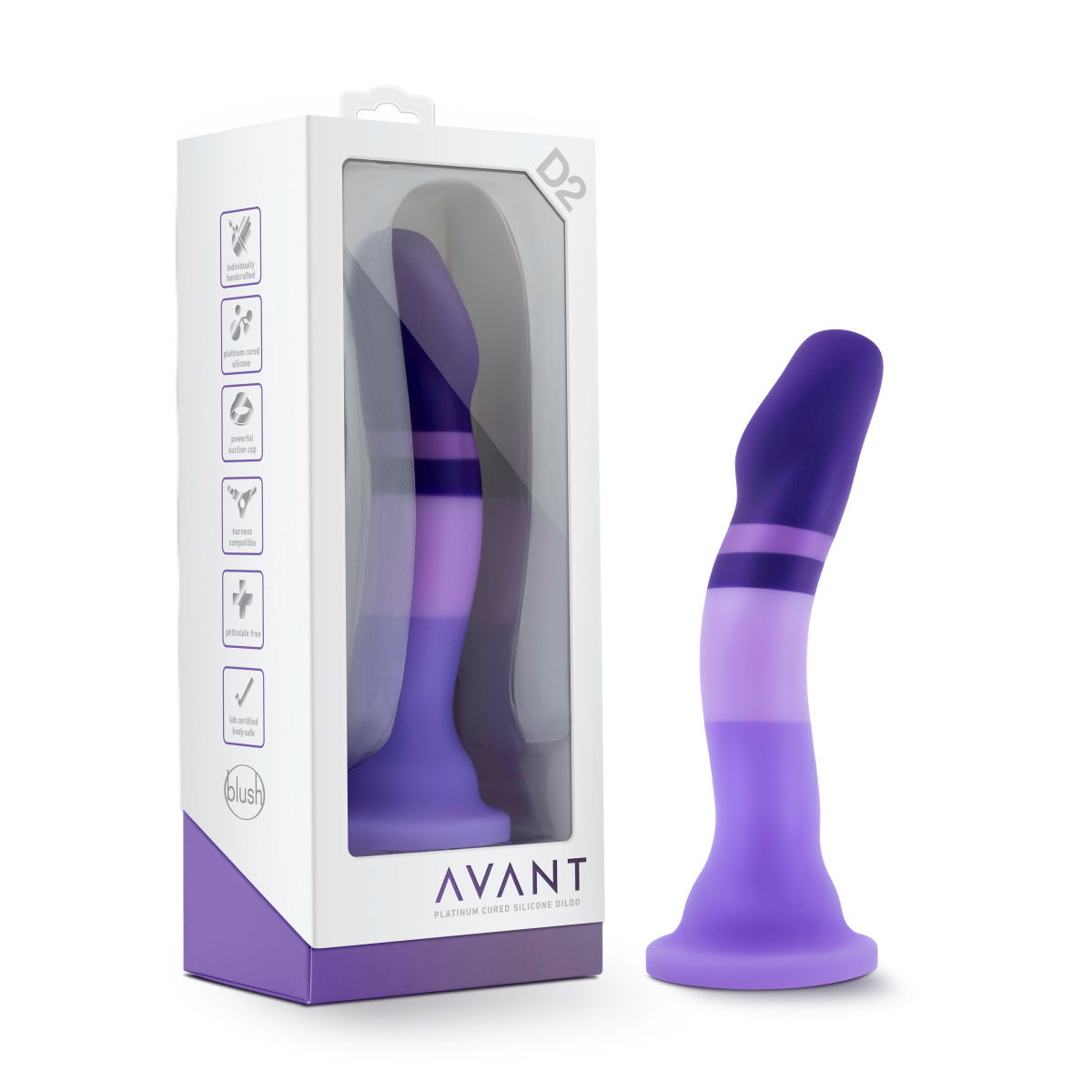 Blush Avant D2 Artisan 7-Zoll-G-Punkt-Dildo mit gebogenem Saugnapfsockel