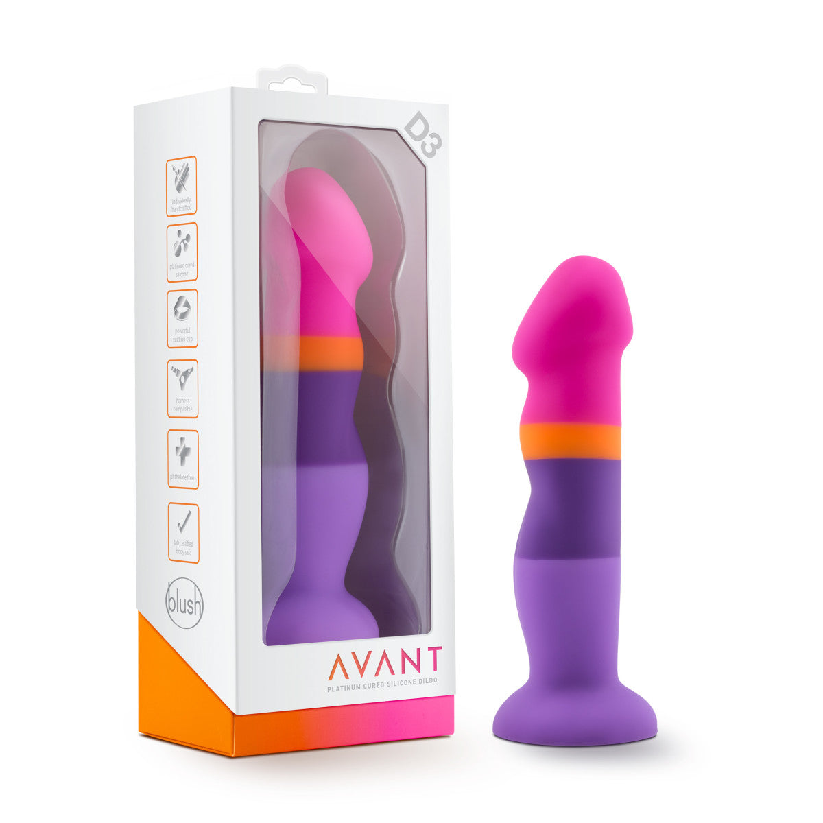 Blush Avant D3 Artisan 8-Zoll-G-Punkt-Dildo mit gebogenem Saugnapfsockel