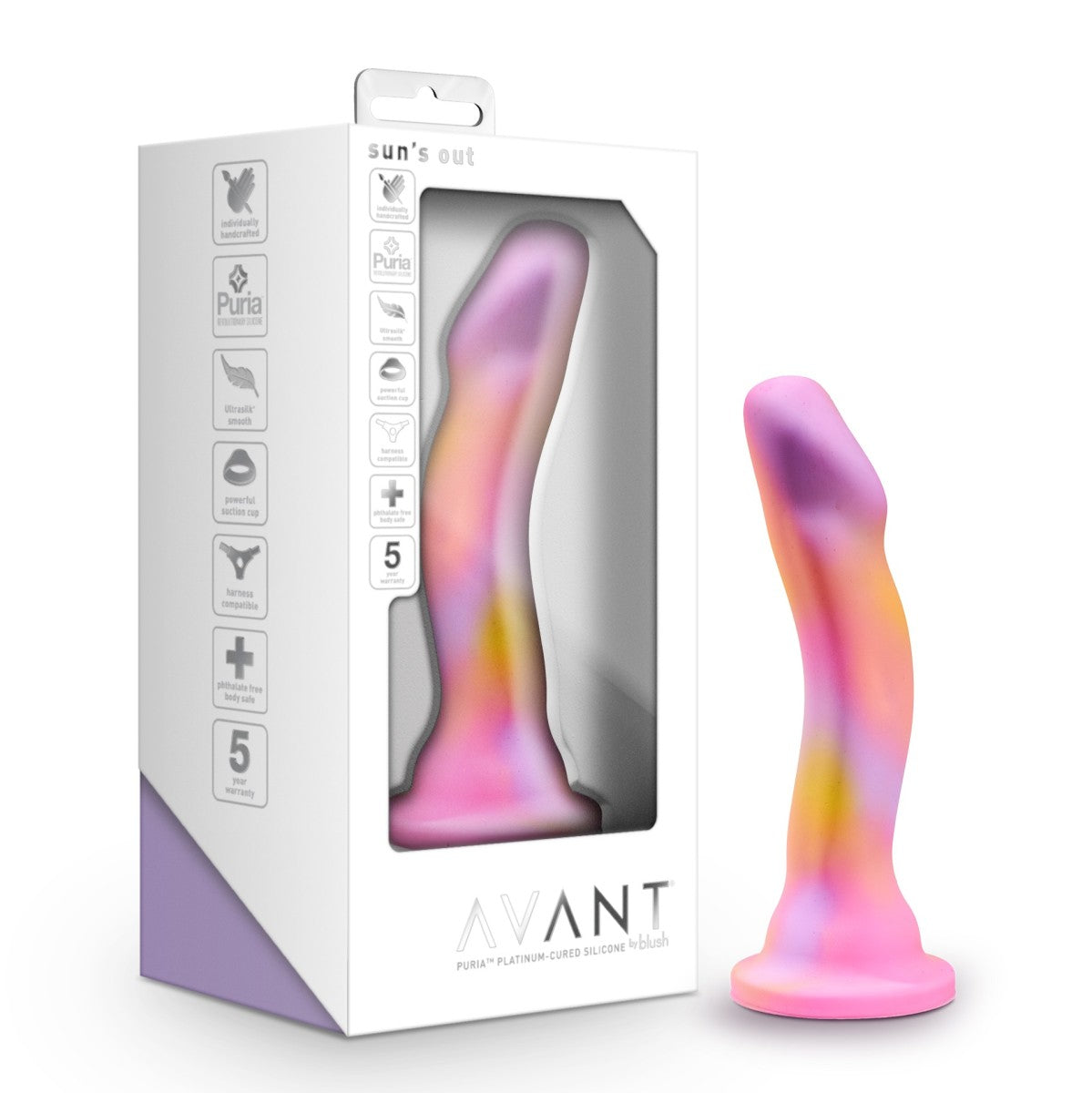 Blush Avant Artisan 7-Zoll-gebogener P-Punkt- und G-Punkt-Dildo mit Saugnapfbasis