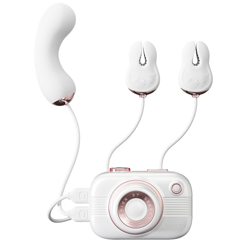 Camera Clit Suction & G-Spot Vibrator with Nipple Clamps App-Controlled