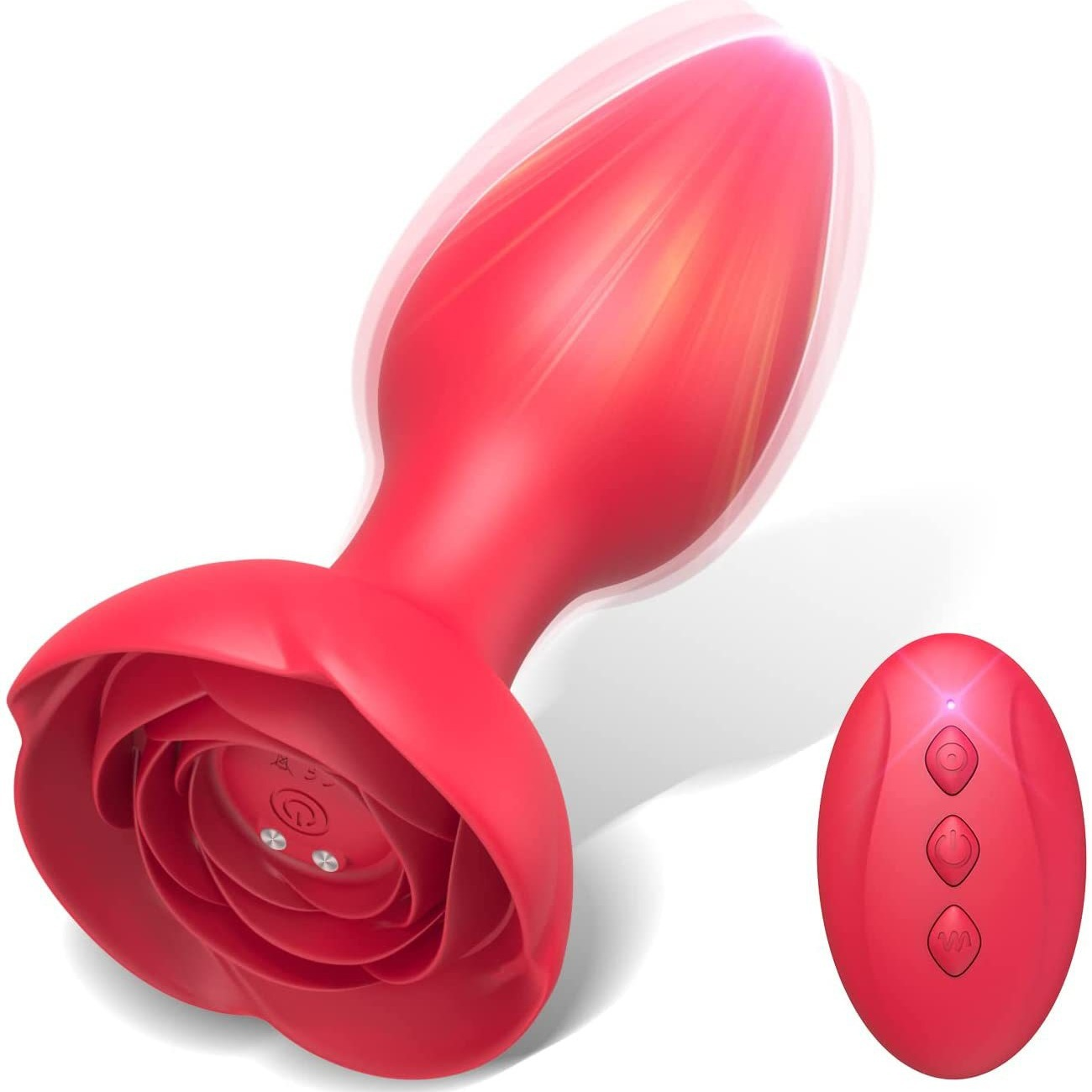 YL Rose Vibrating Butt Plug Remote Controlled