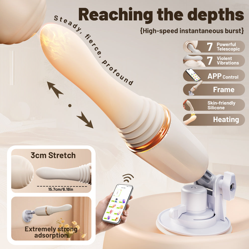 Confidant Thrusting & Heating Sex Machine with Suction Base App Controlled