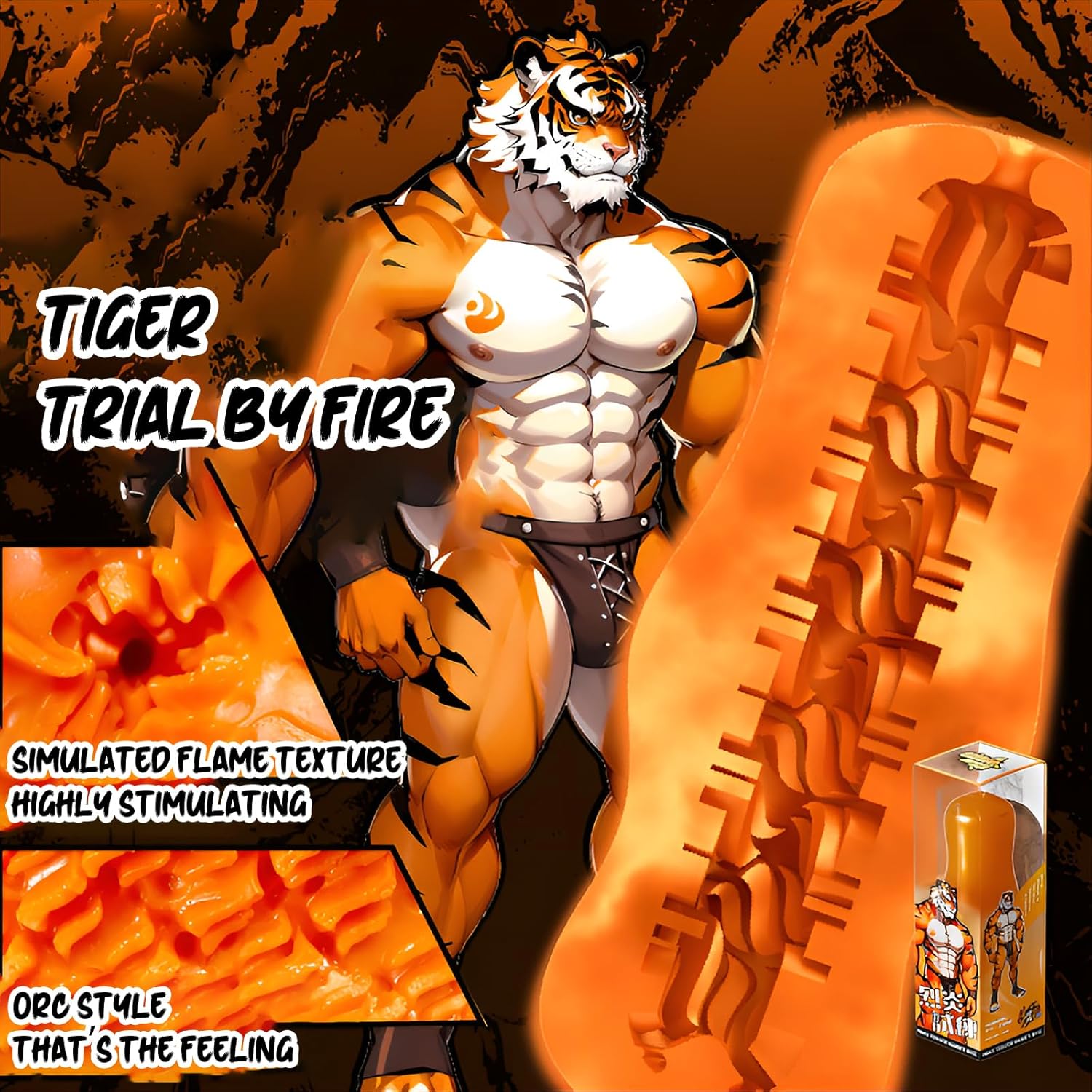 GibbonBoi Gelber Tiger Tier-Masturbator für Männer