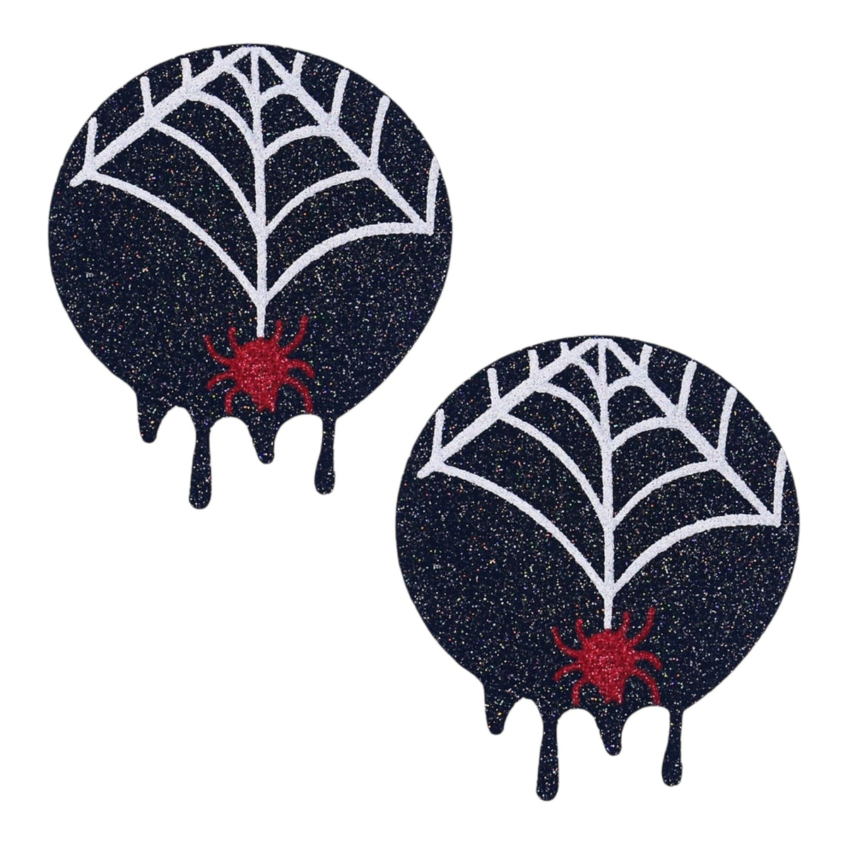 Glitter Halloween Spider Disposable Nipple Covers
