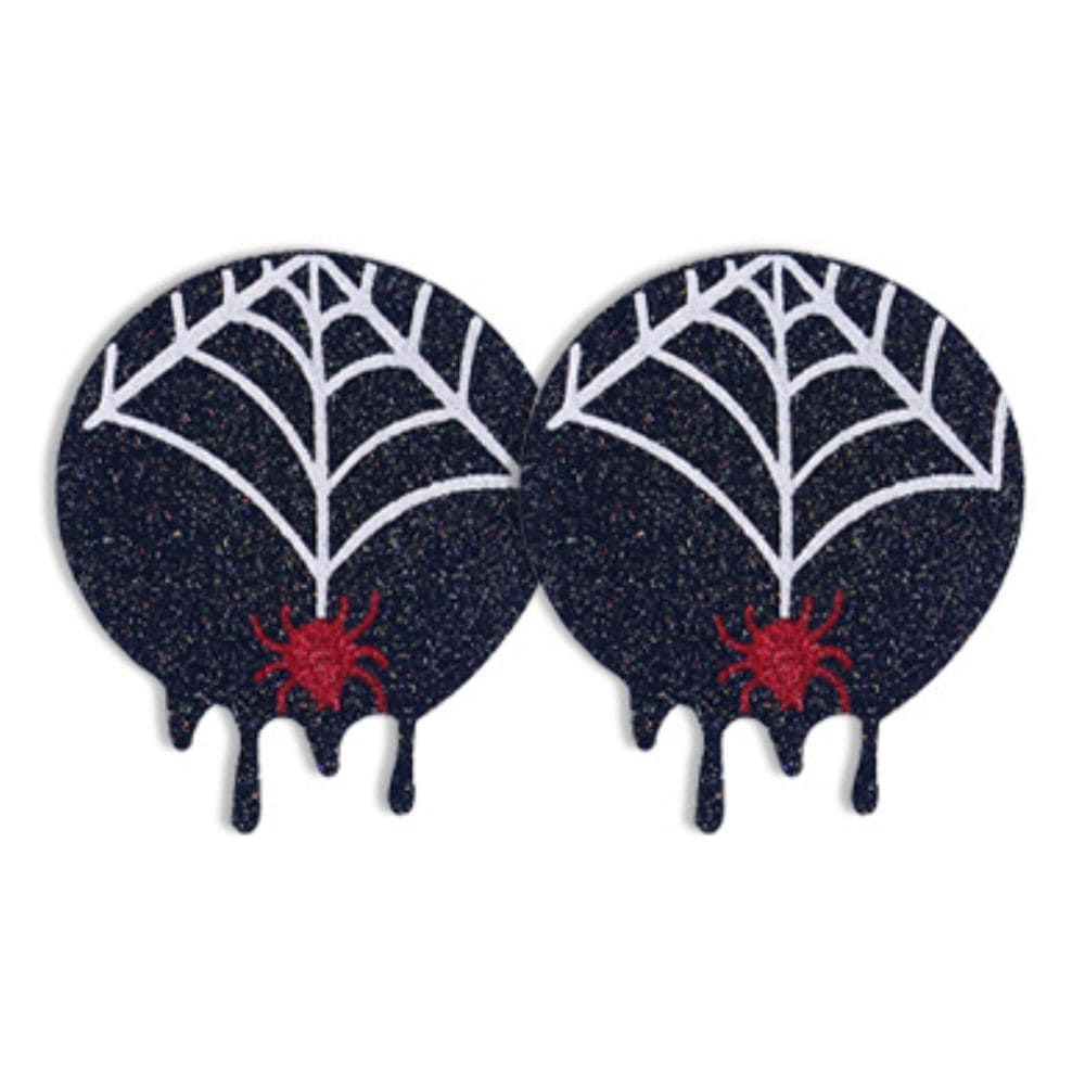 Glitter Halloween Spider Disposable Nipple Covers