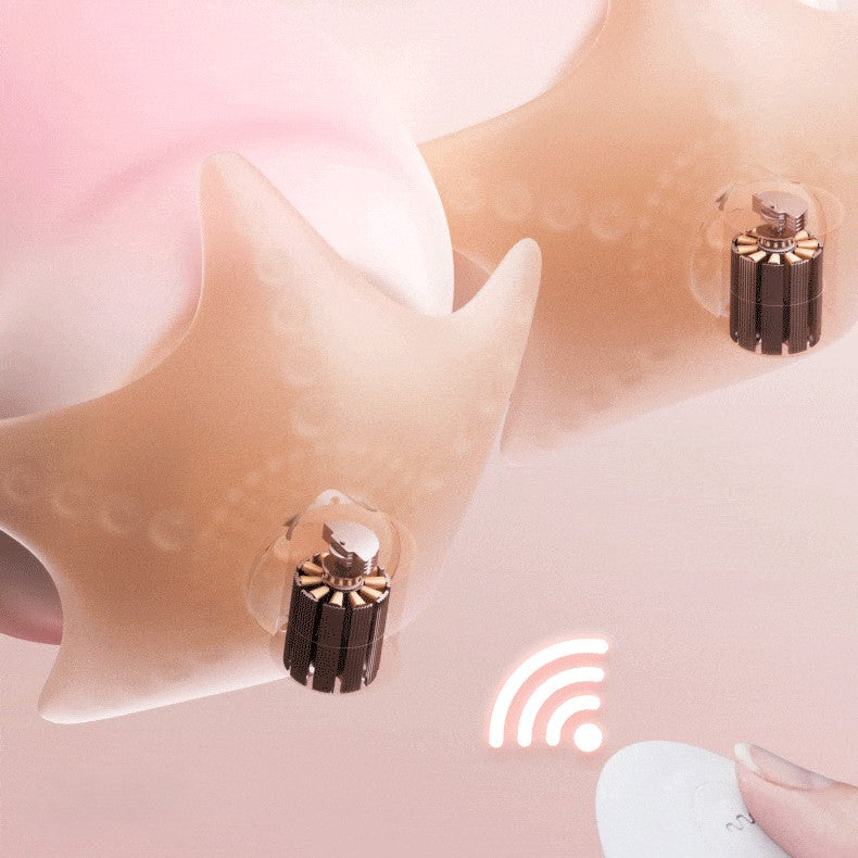 Jiuuy Starfish Wearable Nipple Vibrator Remote Controlled