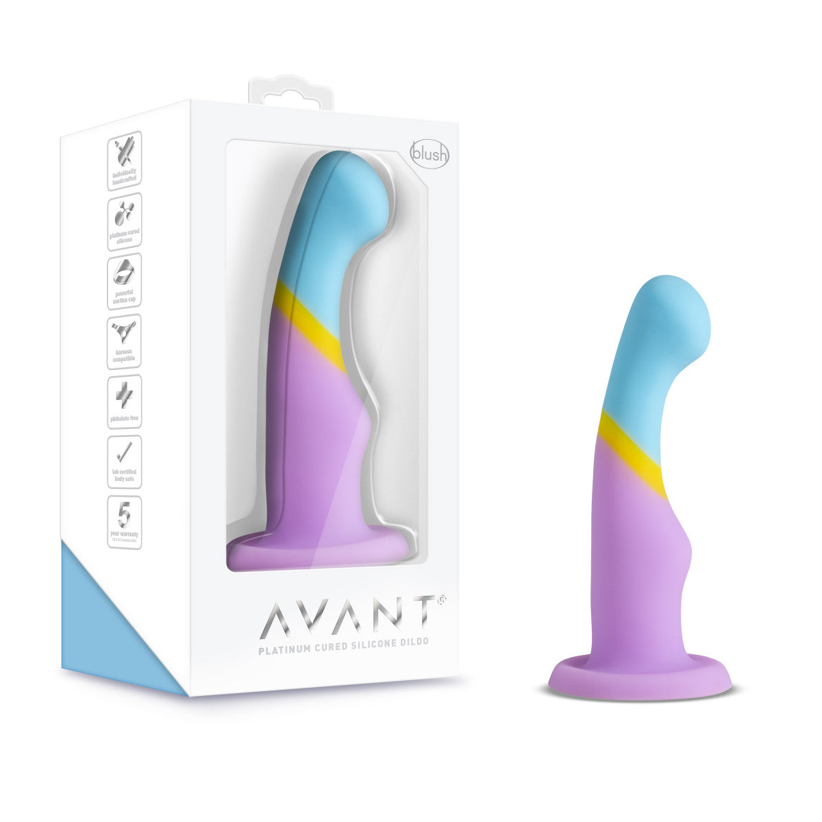 Blush Avant D14 Artisan 6-Inch Curved P-Spot & G-Spot Dildo with Suction Cup Base