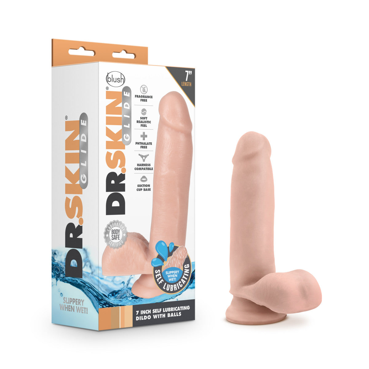 Blush 7-Inch Realistic Dildo with Balls & Suction Cup Base