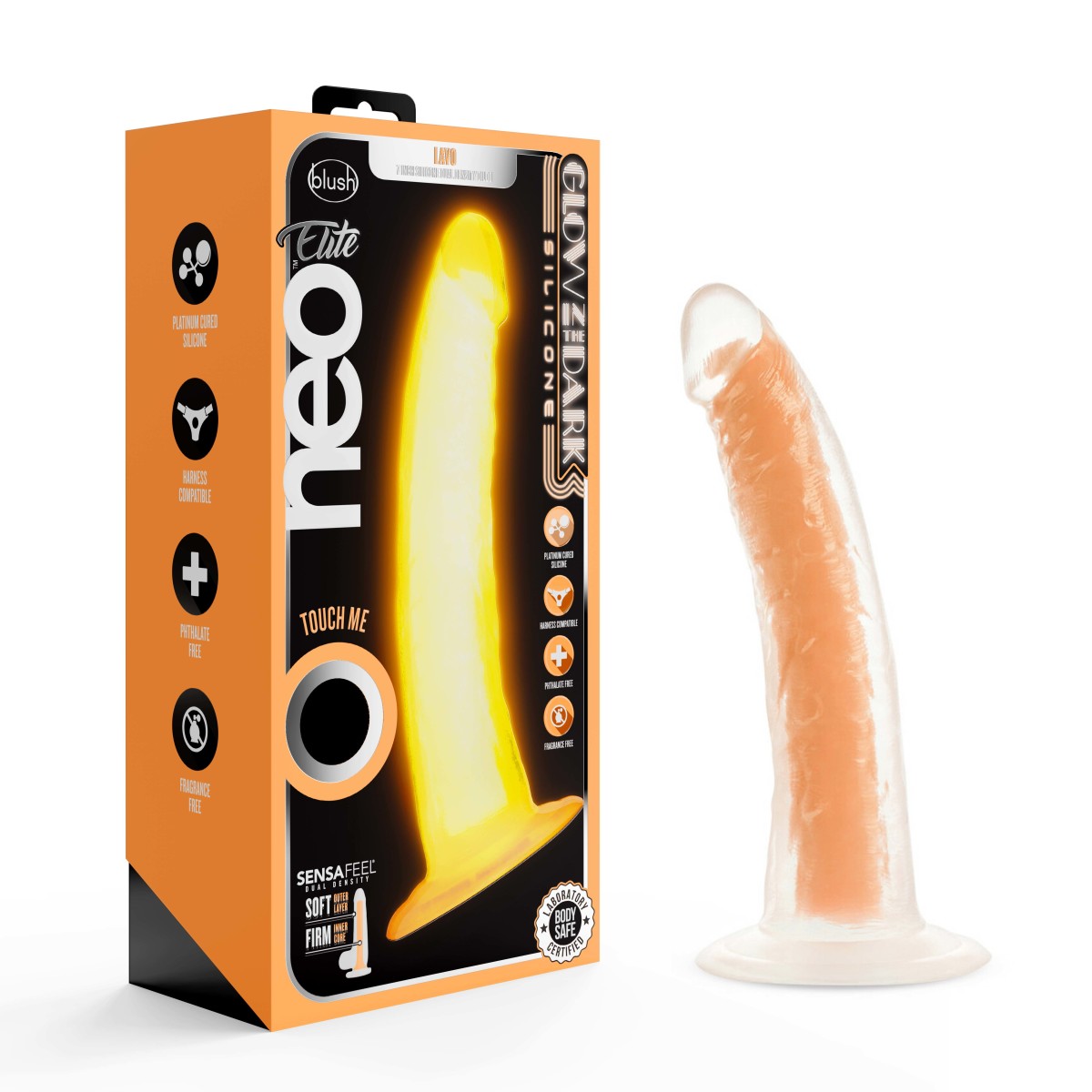 Blush Neo Elite Glow In The Dark 7.5-Inch Yellow Dildo