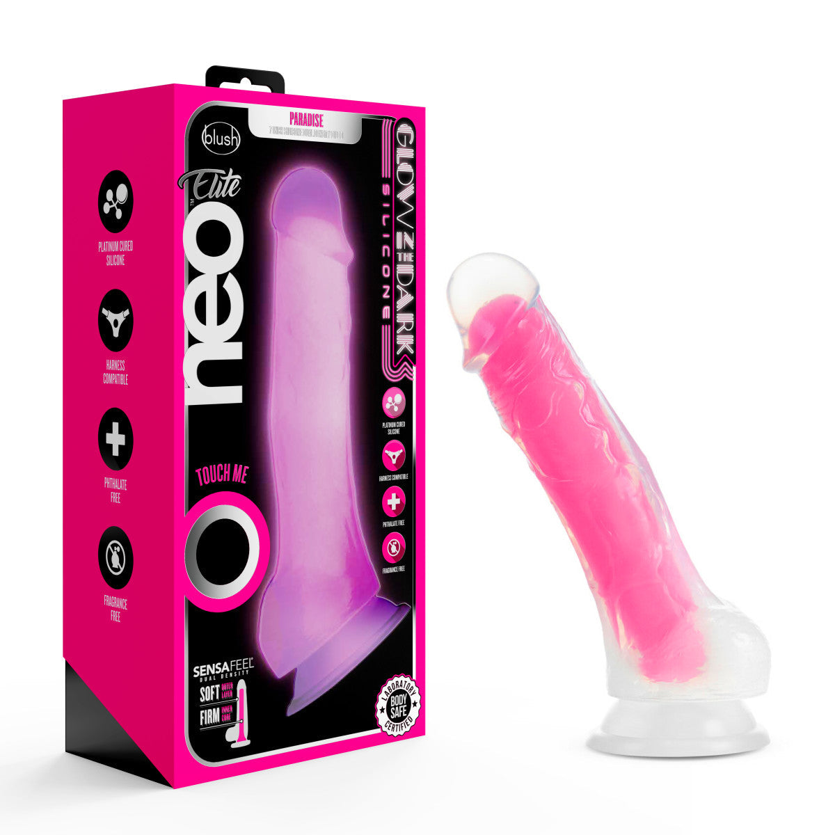 Blush Neo Elite Glow In The Dark 7.5-Inch Pink Dildo