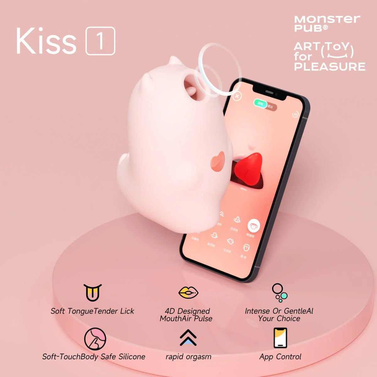 Monster Pub Magic Kiss Clit Suck-Licking Vibrator App-Controlled - Mr Devil