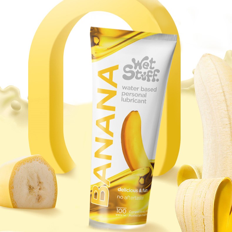 Wet Stuff Banana, essbares Gleitmittel auf Wasserbasis, 100 g