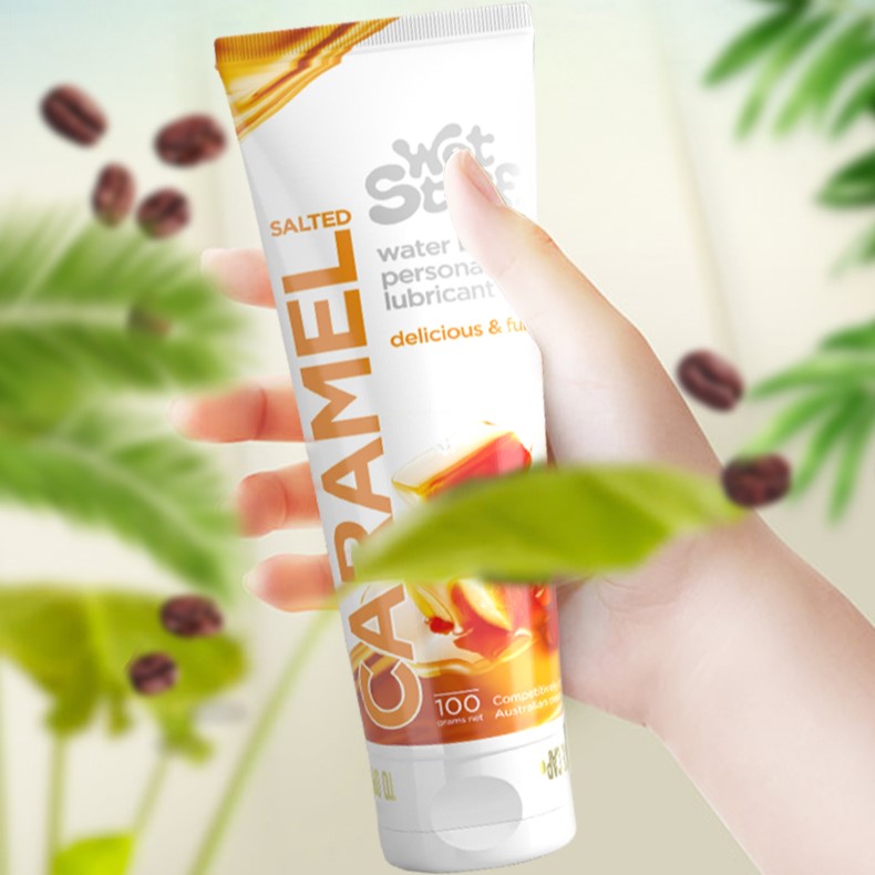 Wet Stuff Salted Caramel Essbares Gleitmittel auf Wasserbasis, 100 g