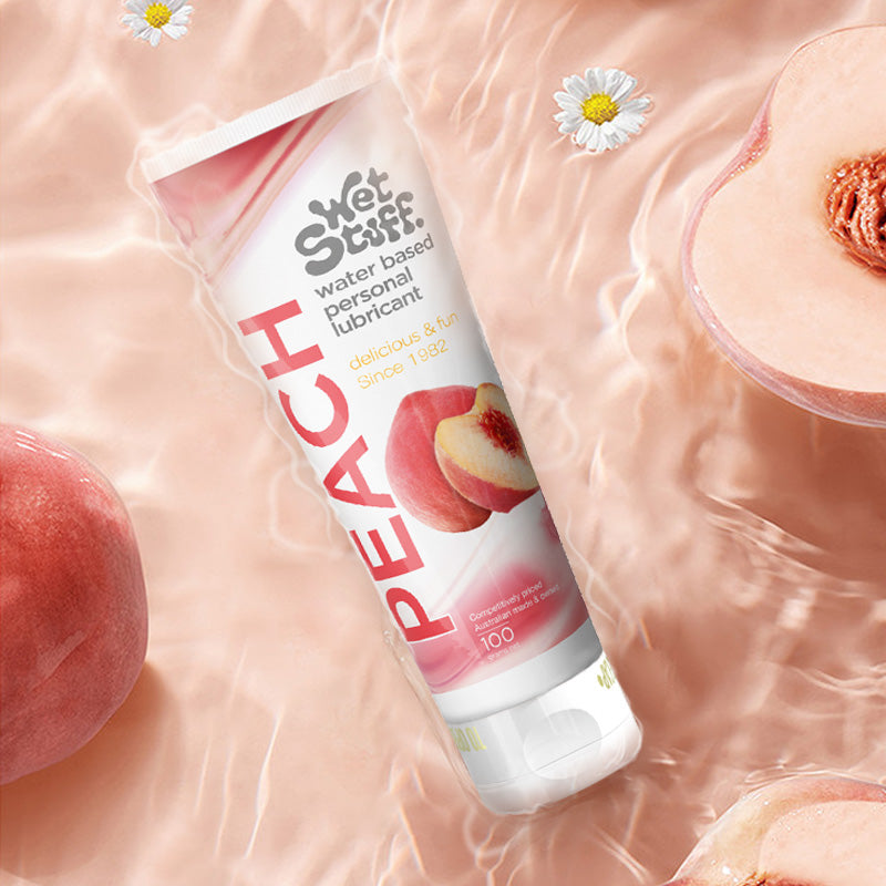 Wet Stuff Peach – essbares Gleitmittel auf Wasserbasis, 100 g