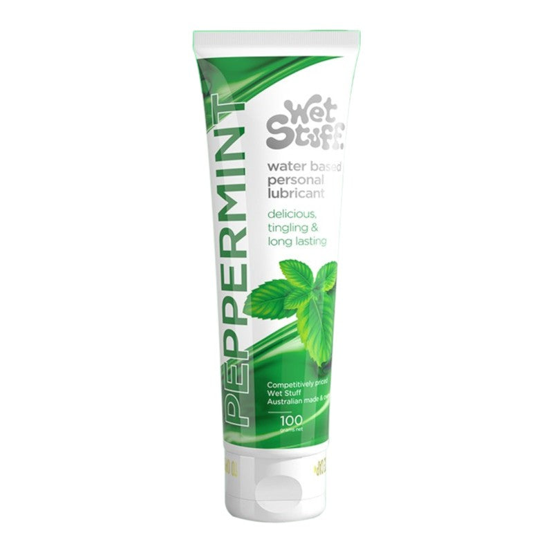 Wet Stuff Pfefferminz-Essbares Gleitmittel auf Wasserbasis, 100 g