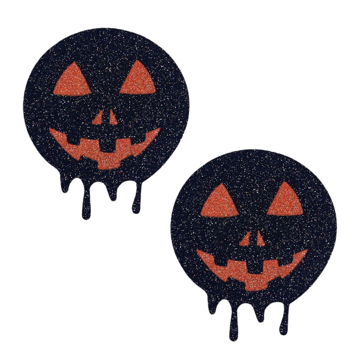 Glitter Halloween Pumpkin Disposable Nipple Covers