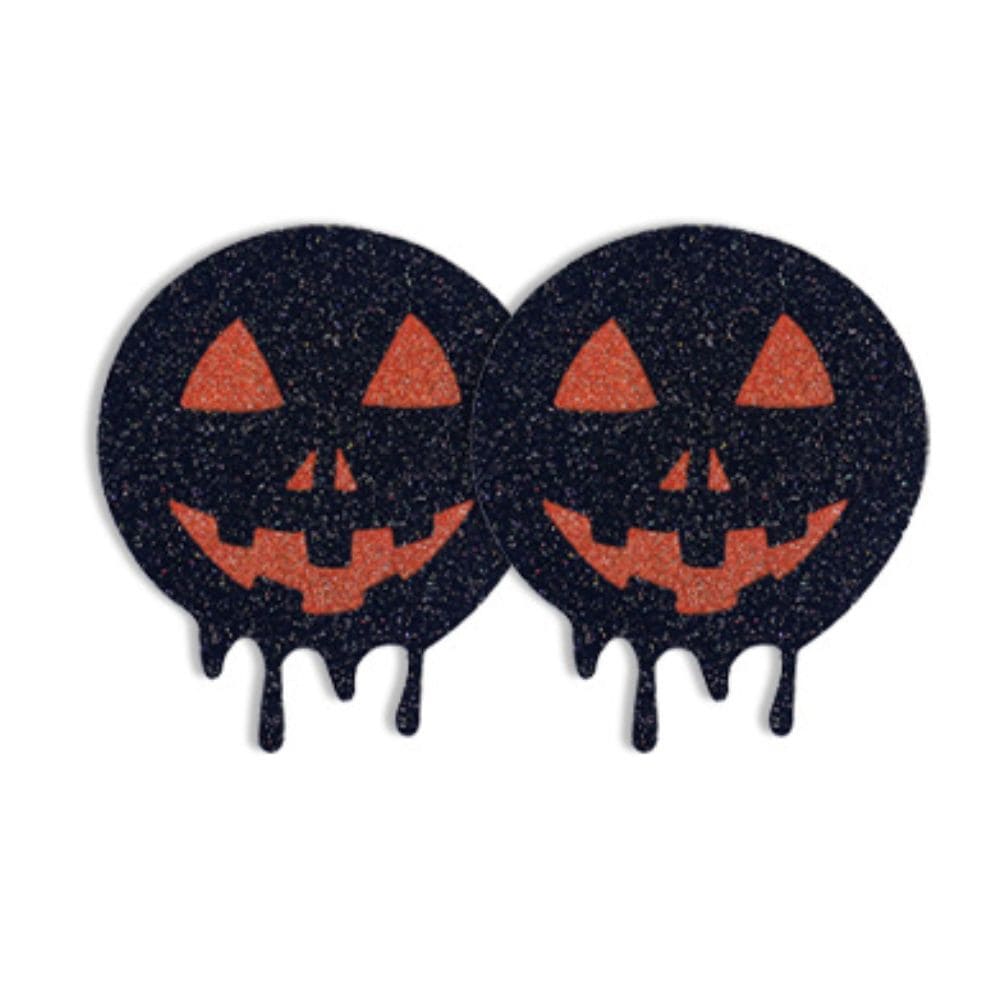 Glitter Halloween Pumpkin Disposable Nipple Covers