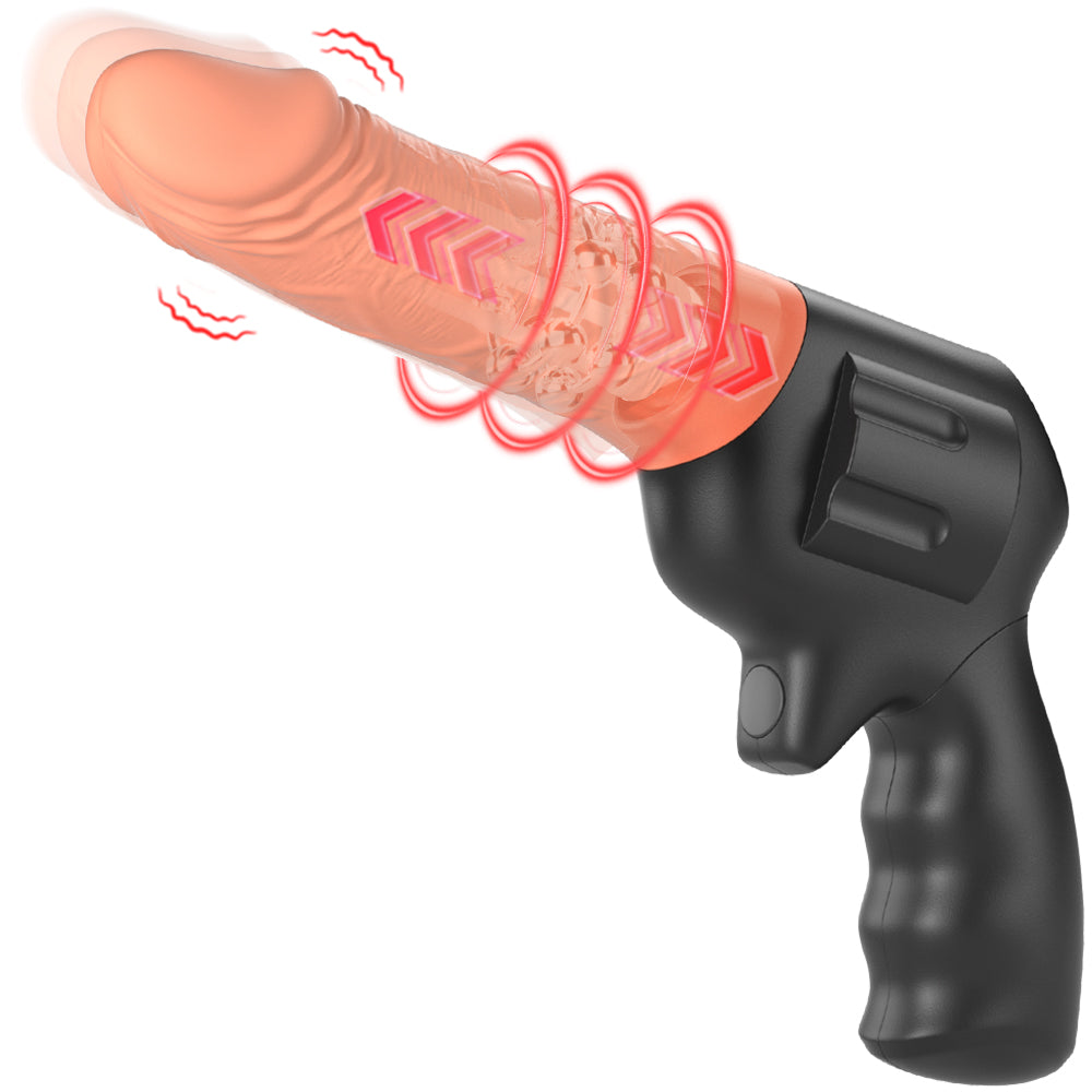 Drehender und stoßender realitätsnaher Dildo in Waffenform