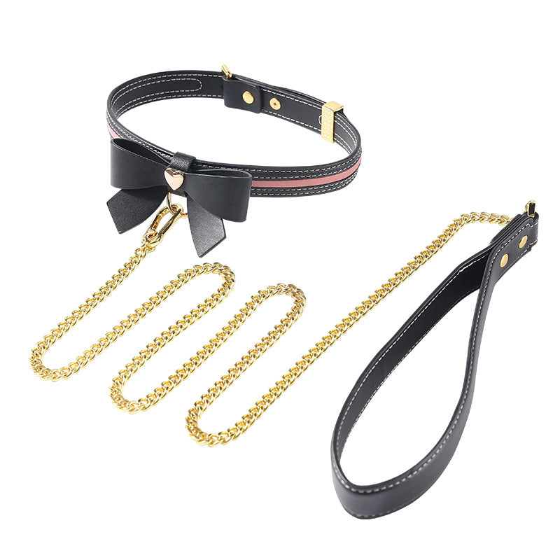 LOCKINK Herz Schmetterling Lederhalsband & Leinen-Set