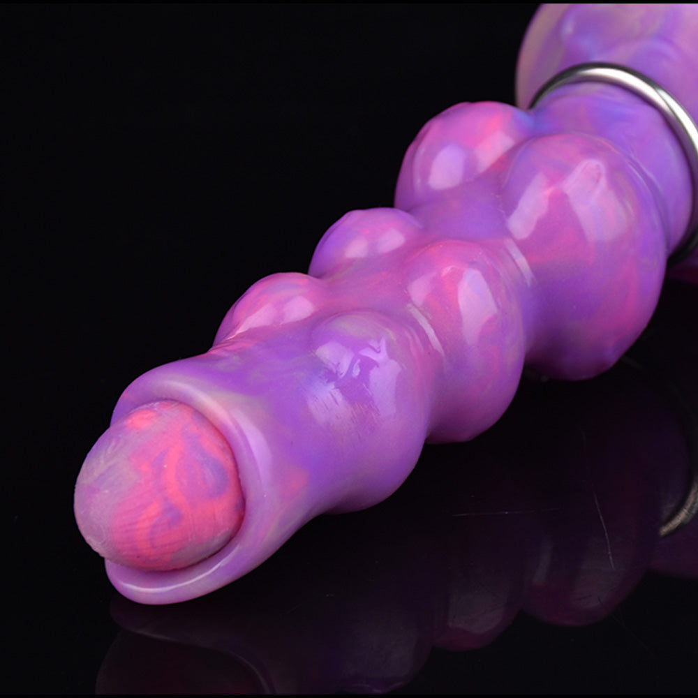 Drei-Knoten-Wolf-Leucht-Ovipositor-Dildo 6,9 Zoll